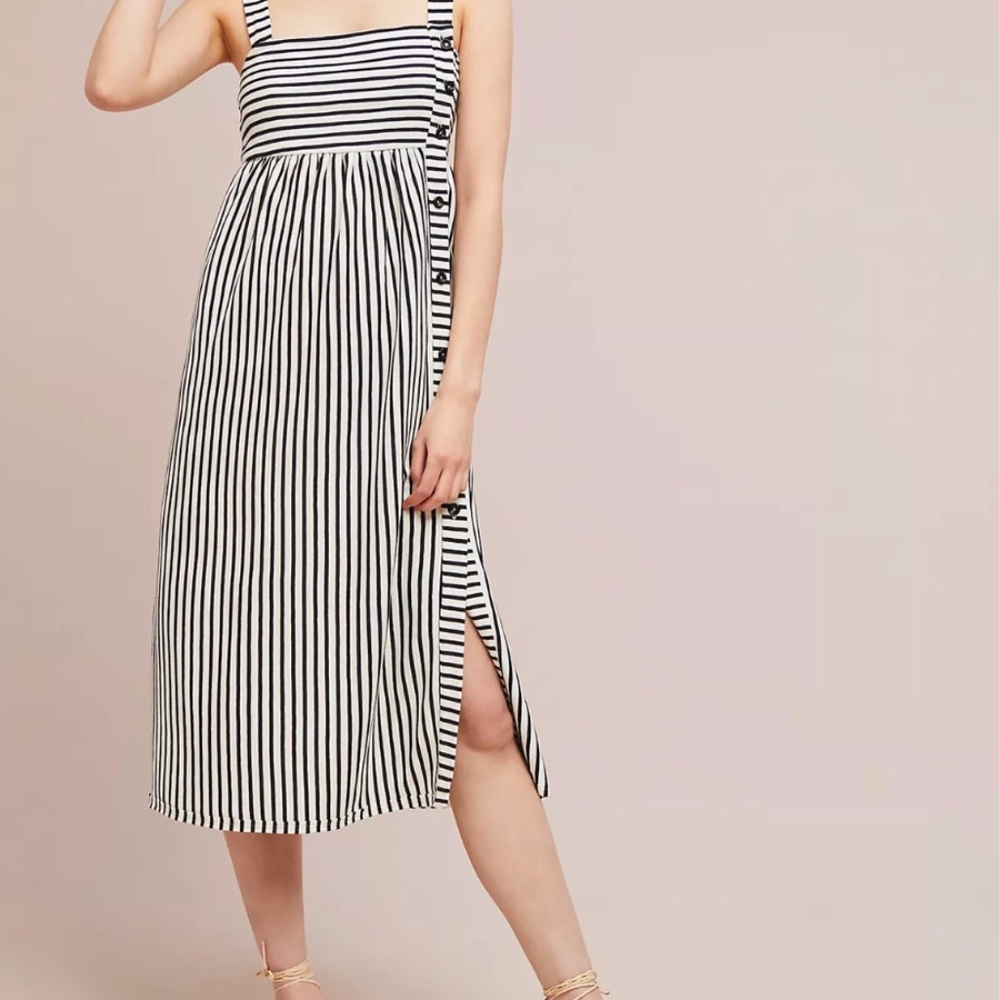 Maeve by Anthropologie Fiona Striped Midi Dress sz M